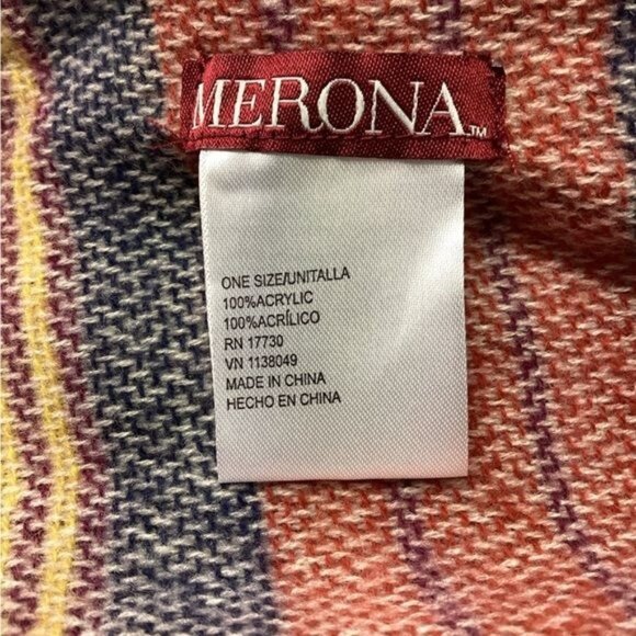 Merona Plaid Blanket Wrap Scarf, Multicolor Plaid, OSFA - Picture 8 of 9